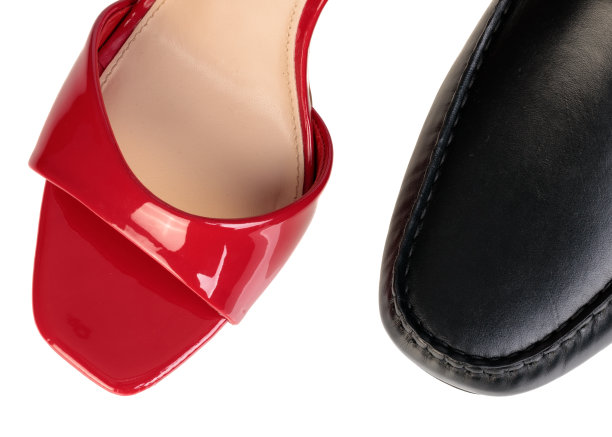 女鞋和男鞋，象征合照为伙伴关系图片下载