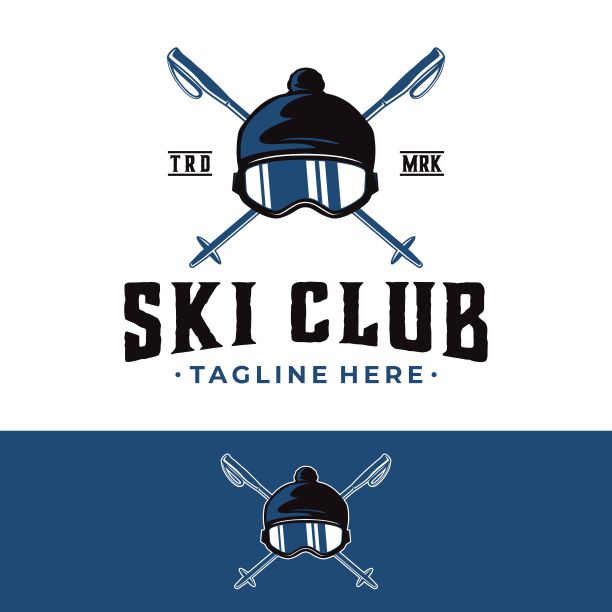 滑雪滑雪板冬季运动矢量模板。极限户外冒险符号插画。图片下载