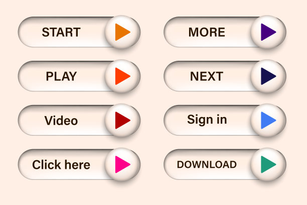 发挥网页按钮设计矢量的网页或应用程序图片下载