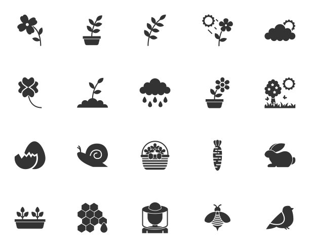 春天的图标，自然，花，复活节，图片下载