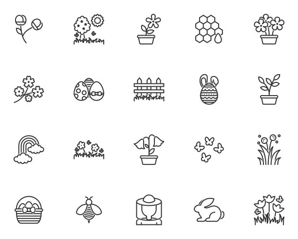 春天的图标，自然，花，复活节，图片下载