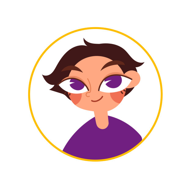 标题照片是一个有着深棕色头发的年轻帅哥。照片头像，用于社交网络，护照，旅行卡或其他。卡通平面矢量插图。图片下载