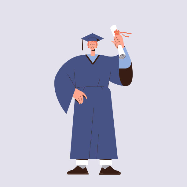 穿着高中长袍的微笑男学生自豪地获得了文凭学位证书图片下载