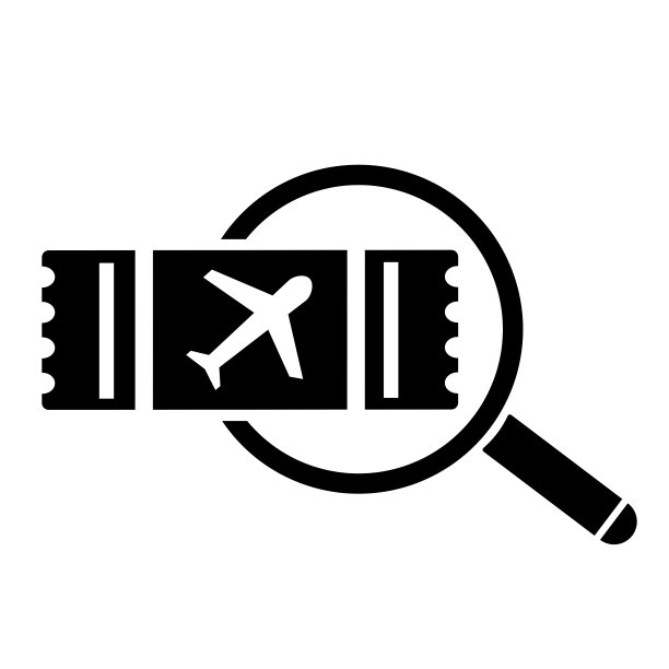 矢量插图，标志，门票搜索图标。孤立在白色背景上。图片下载