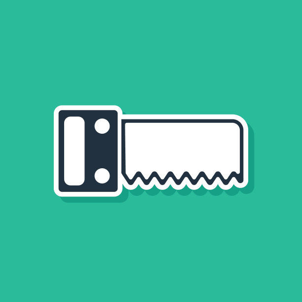 蓝手看到图标孤立在绿色背景。向量图片下载