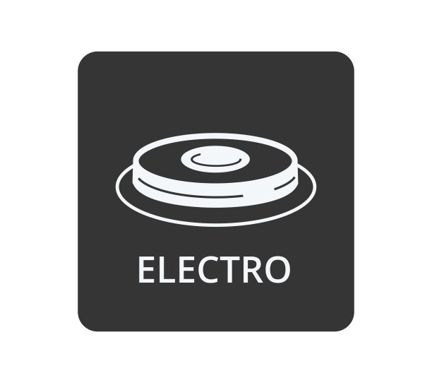 黑色背景上隔离的电子烹饪符号。图片下载