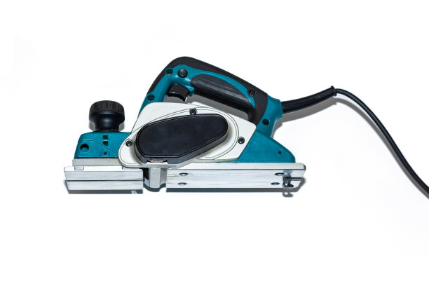 新型有线电动刨床隔离在白色背景上。图片下载