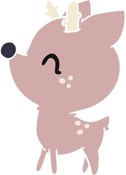 卡通插图卡哇伊可爱的鹿图片下载