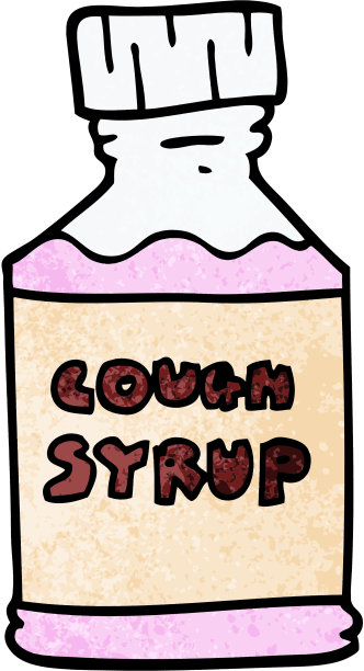 卡通涂鸦止咳糖浆图片下载