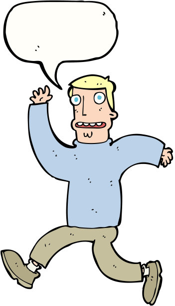 卡通恐怖男子与言语泡沫图片下载