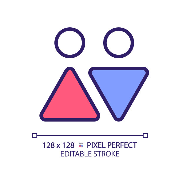 WC标志像素完美的RGB颜色图标图片下载