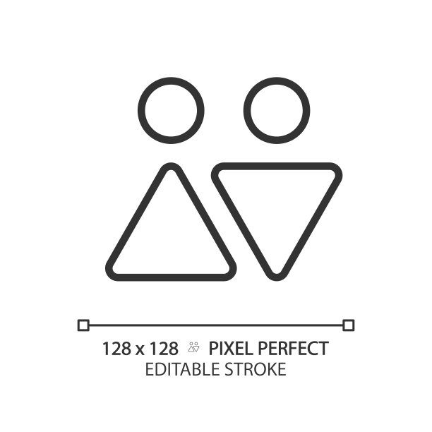 WC符号像素完美线性图标图片下载