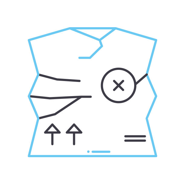 折包线图标，轮廓符号，矢量插图，概念符号图片下载