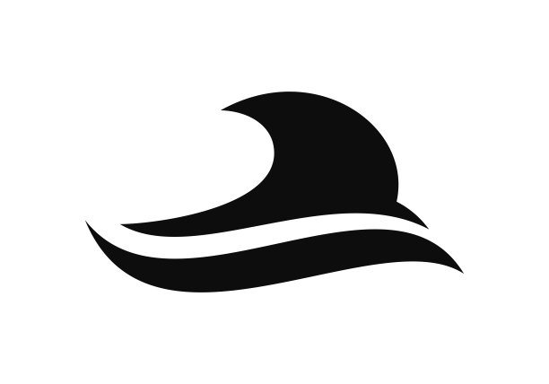 波浪图标隔离在白色背景上图片下载