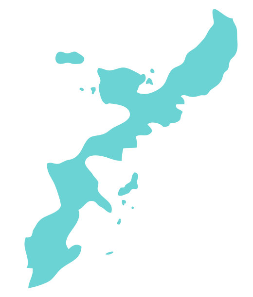 浅蓝色冲绳主岛剪影插图图片下载
