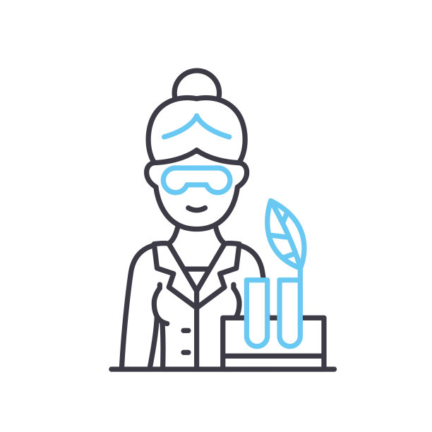 生物学家线图标，轮廓符号，矢量插图，概念符号图片下载