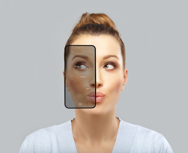 黑斑，雀斑，色素沉着(黄褐斑或黄褐斑)，概念-皮肤提亮，皮肤美白，果酸，AHA，皮肤提亮图片下载