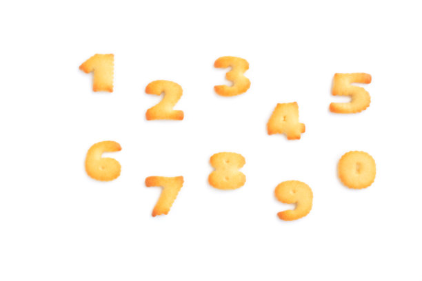 饼干饼干的数字0-9孤立在白色背景上图片下载