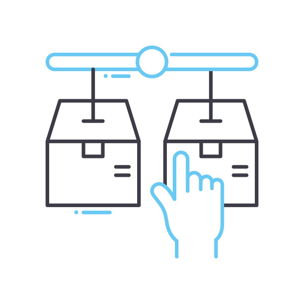 平衡贸易线图标，轮廓符号，矢量插图，概念符号图片下载