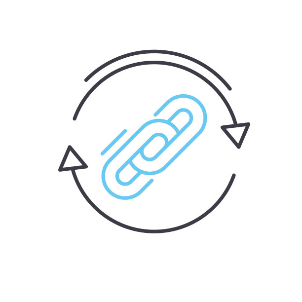 反向链接线图标，轮廓符号，矢量插图，概念符号图片下载