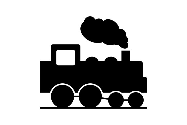 火车图标矢量在白色背景图片下载