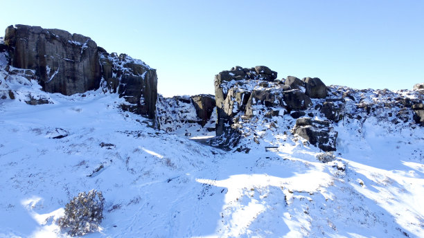 约克郡伊克利荒原上的雪图片下载