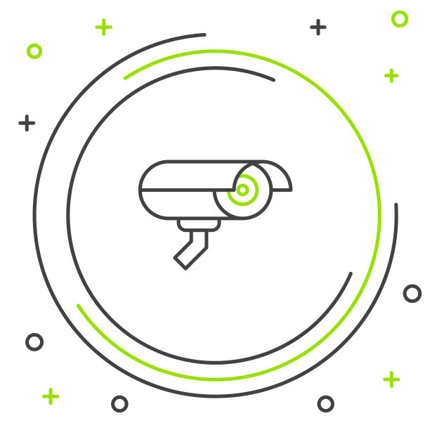 线安全摄像头图标隔离在白色背景上。彩色轮廓概念。向量图片下载