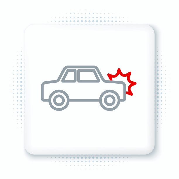 线路汽车图标孤立在白色背景上。保险的概念。安全、安全、保护、保护理念。彩色轮廓概念。向量图片下载