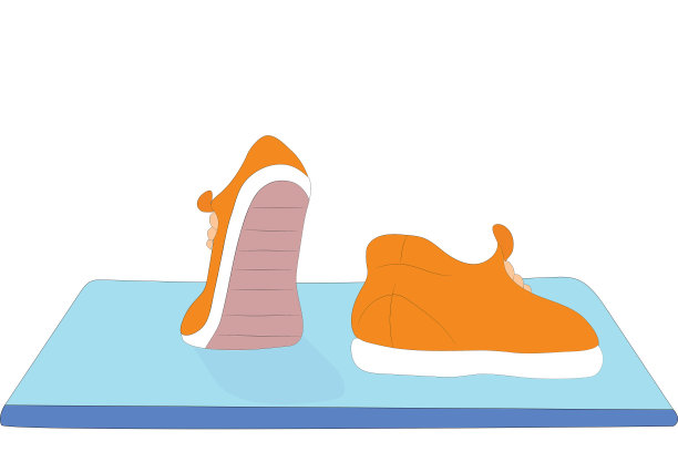 背影男士时尚鞋，经典鞋型设计，步行步幅。一双橙色的胶鞋或溜冰鞋的矢量。时尚男鞋，乐福鞋，运动鞋，船鞋，匡威或运动鞋图片下载