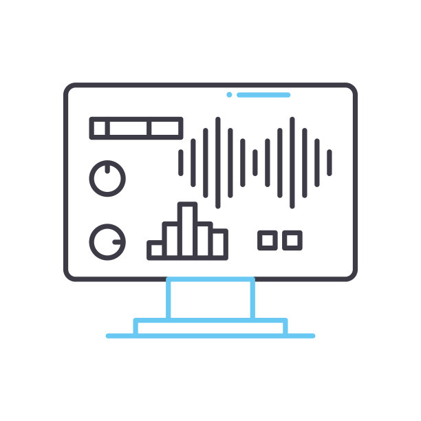 音频谱线图标，轮廓符号，矢量插图，概念符号图片下载