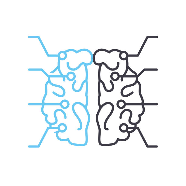 人工智能线图标，轮廓符号，矢量插图，概念符号图片下载