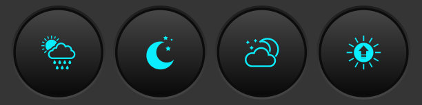 设置云与雨和太阳，月亮星星，月亮和日落图标。向量图片下载