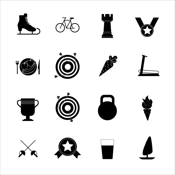 一组简单的体育图标图片下载