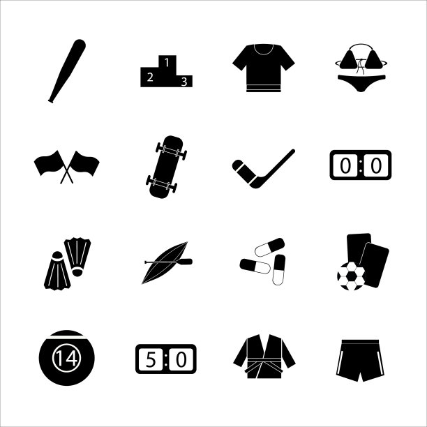 一组简单的体育图标图片下载