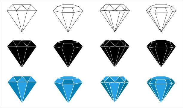 晶体。矢量图标的钻石标志设计。图片下载