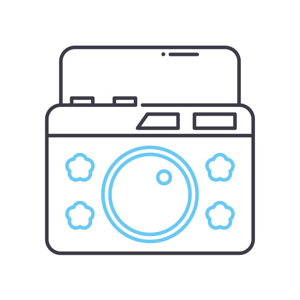 冒险相机线图标，轮廓符号，矢量插图，概念标志图片下载