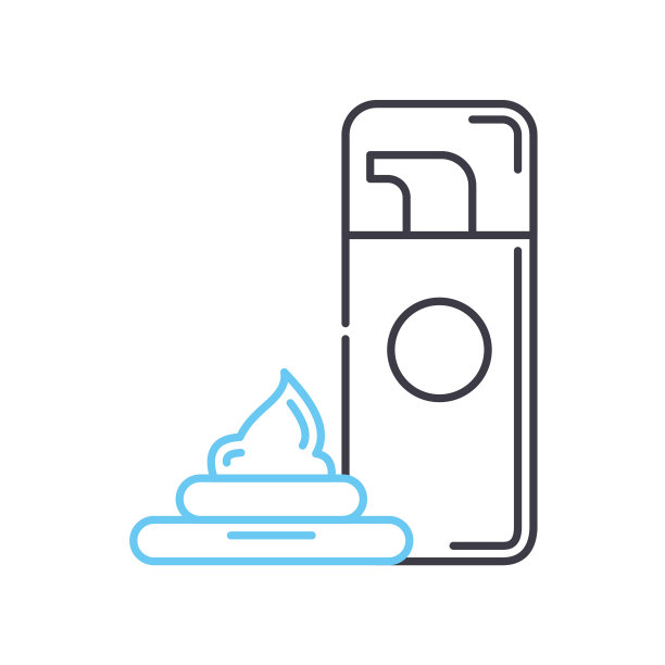 脸泡沫线图标，轮廓符号，矢量插图，概念符号图片下载