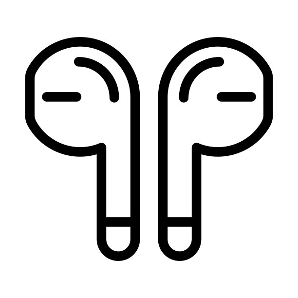 耳塞矢量粗线图标为个人和商业用途。图片下载