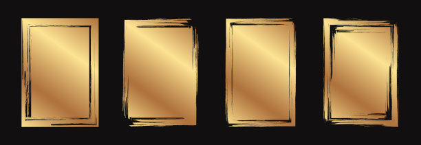 金色的邋遢矩形图片下载