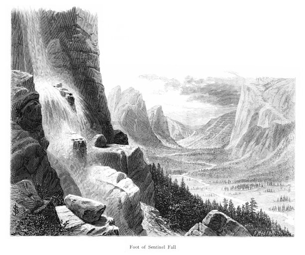 哨兵瀑布，约塞米蒂国家公园，内华达山脉，加州，美国，地理图片下载