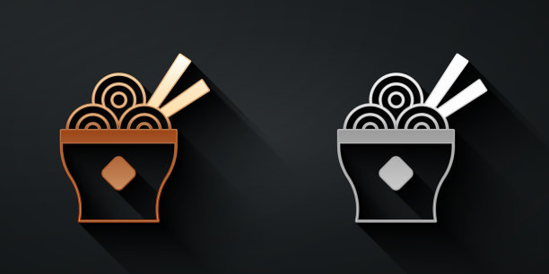 金银亚洲面条在碗和图片下载