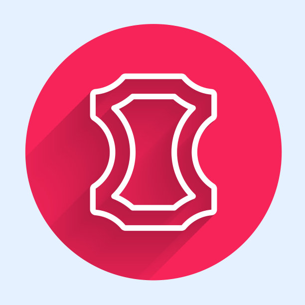 白色线条皮革图标孤立与长影子图片下载