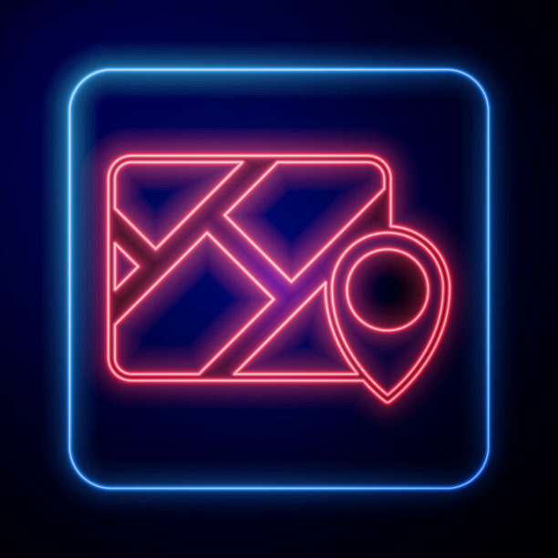 发光霓虹灯信息图的城市地图导航图片下载