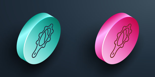 魔镜上的等距线图标孤立起来图片下载