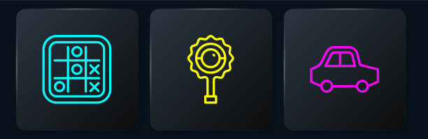 套线井字游戏玩具车和拨浪鼓婴儿图片下载