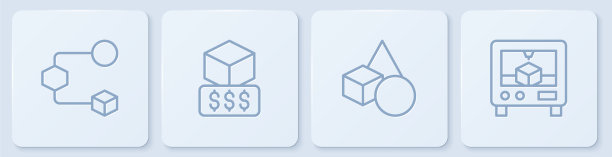 设置直线等距立方体基本几何形状图片下载