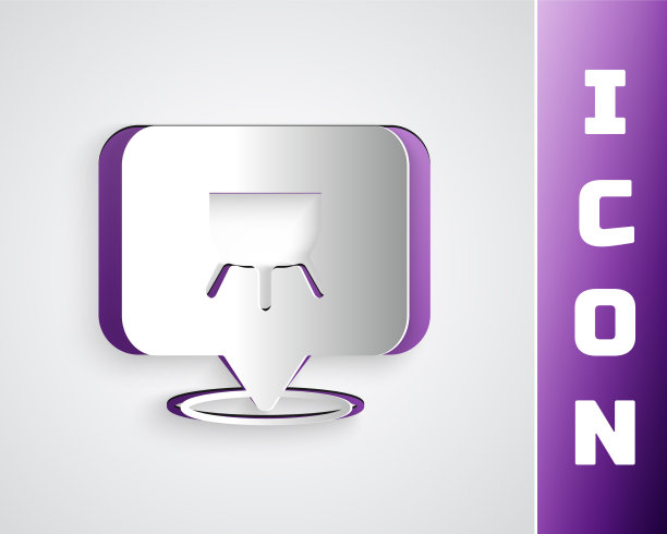 剪纸乳房图标孤立的灰色背景图片下载