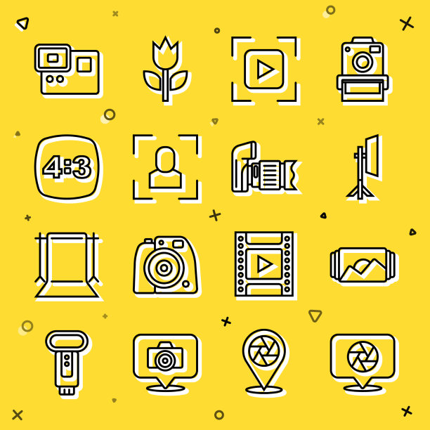 设置线相机快门相框工作室灯图片下载