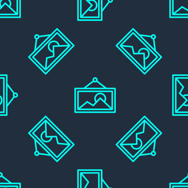 绿色线条图片图标隔离无缝模式图片下载