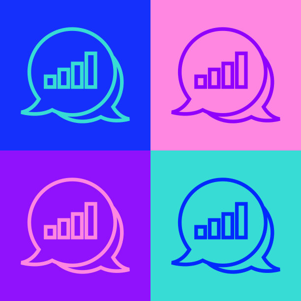 波普艺术线饼图信息图形图标隔离图片下载